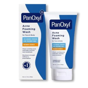 PanOxyl Acne Foaming Wash Benzoyl Peroxide 10% Maximum Strength Antimicrobial, (170g), 5.5 Oz