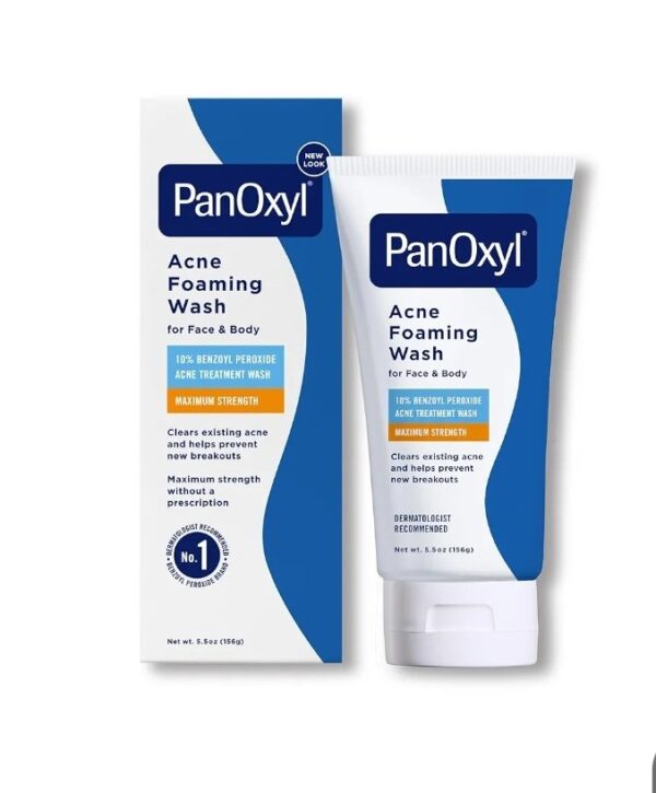 PanOxyl Acne Foaming Wash Benzoyl Peroxide 10% Maximum Strength Antimicrobial, (170g), 5.5 Oz