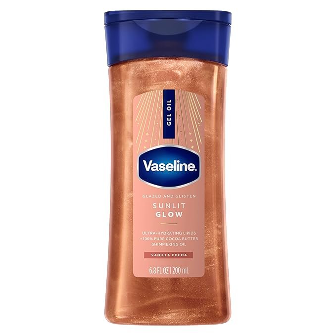 Vaseline Sunlit Glow Body Shimmer Gel Oil – Vanilla Cocoa - 200ml (6.8 oz.)