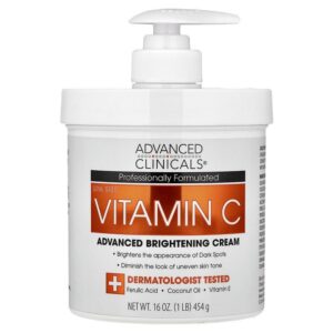 Advanced Clinicals Vitamin C Advanced Brightening Cream – 16 oz. (454g)