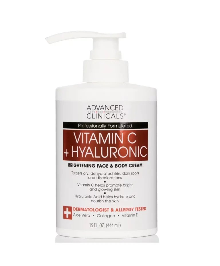Advanced Clinicals Vitamin C + Hyaluronic Brightening Cream – 15 fl oz (444 ml)